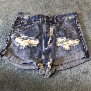 Distressed Denim high-rise Shorts